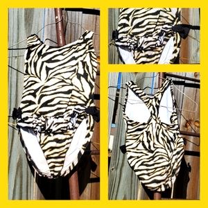 *Vntg* NWOT  GITANO 1pc sz 6 zebra swim suit